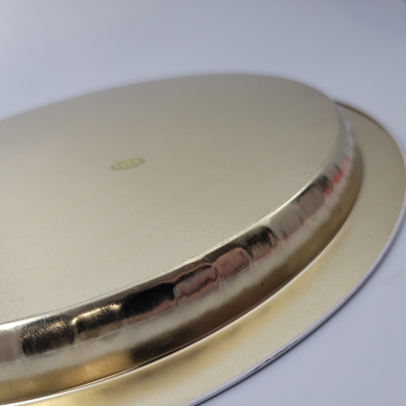 Vintage The Ullman Co Holiday Christmas Tree Round Metal Serving Tray 13 Inches - Picture 7 of 7